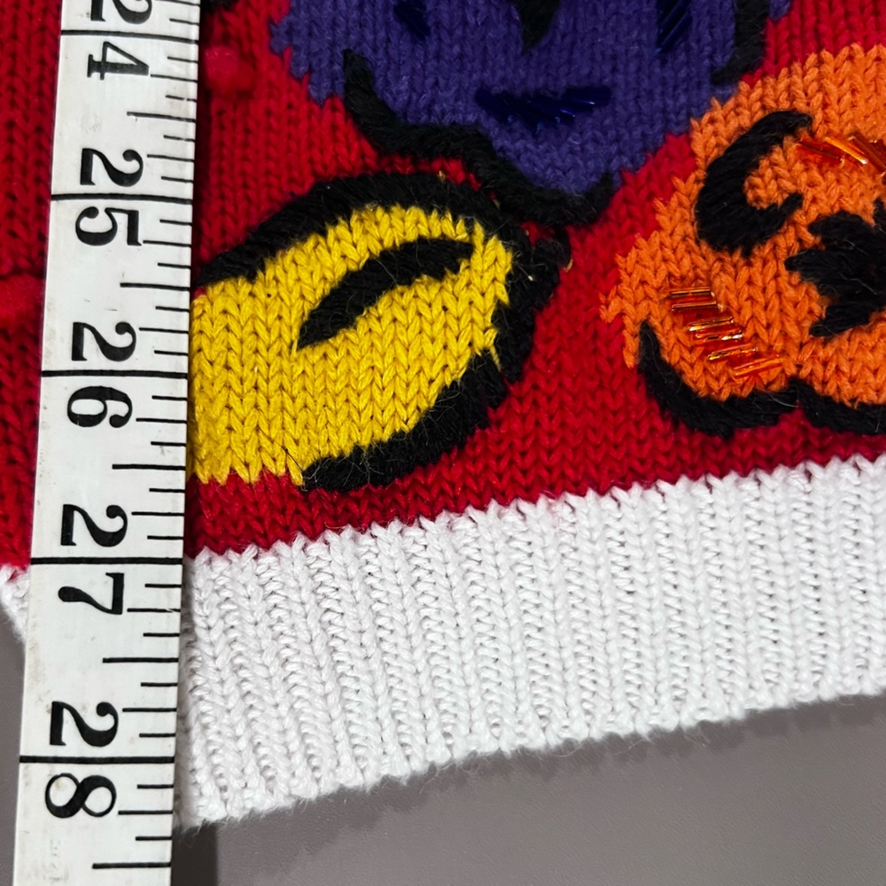 Vintage Colorblock Floral Sweater Tunic Oversized Knit Artwear Cottagecore Boho - Picture 9 of 11